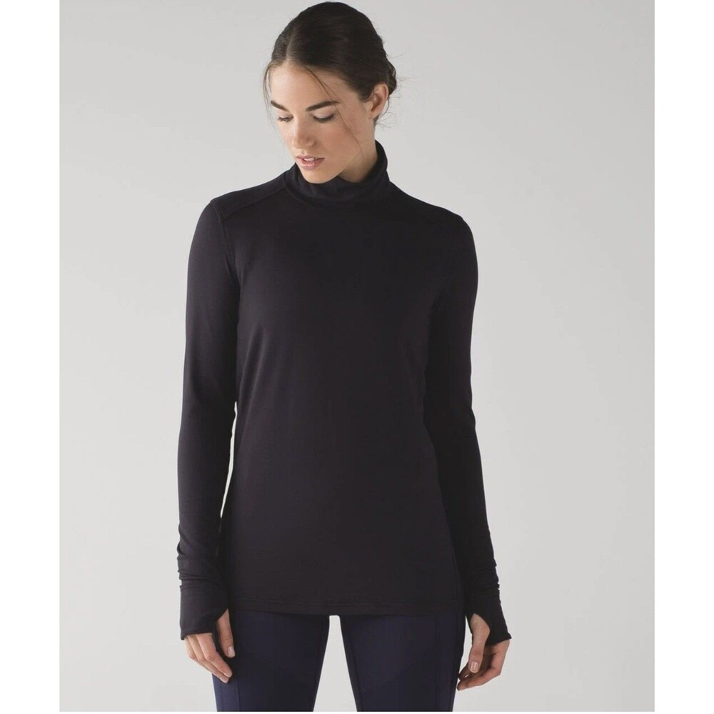 Lululemon Ready to Rulu Turtleneck Pullover Long Sleeve Shirt Top Black Size 6*